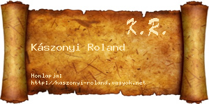 Kászonyi Roland névjegykártya